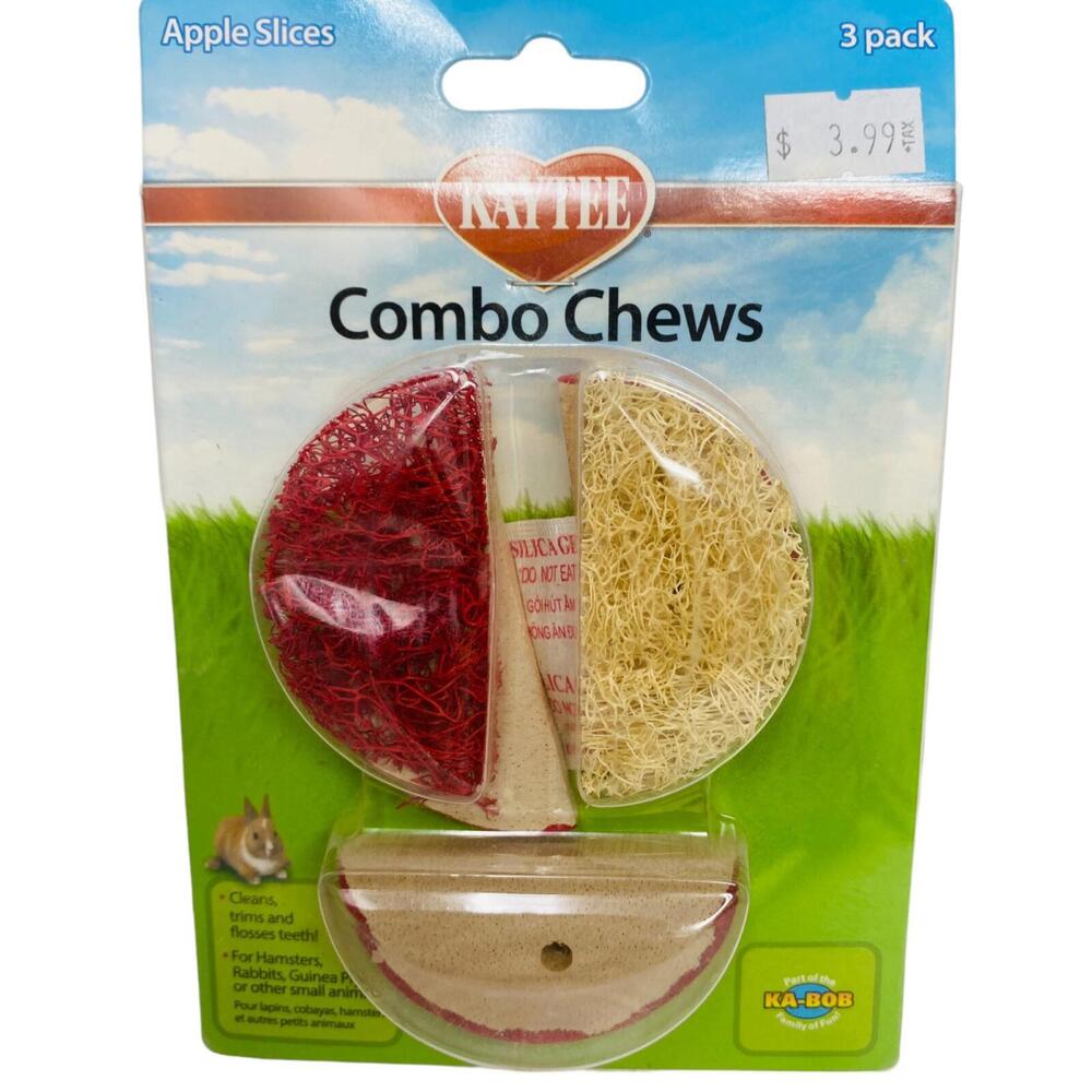 Kaytee Combo Chews Apple Slices, 3-Pack For Hamster Rabbit Guinea Pig Gerbil